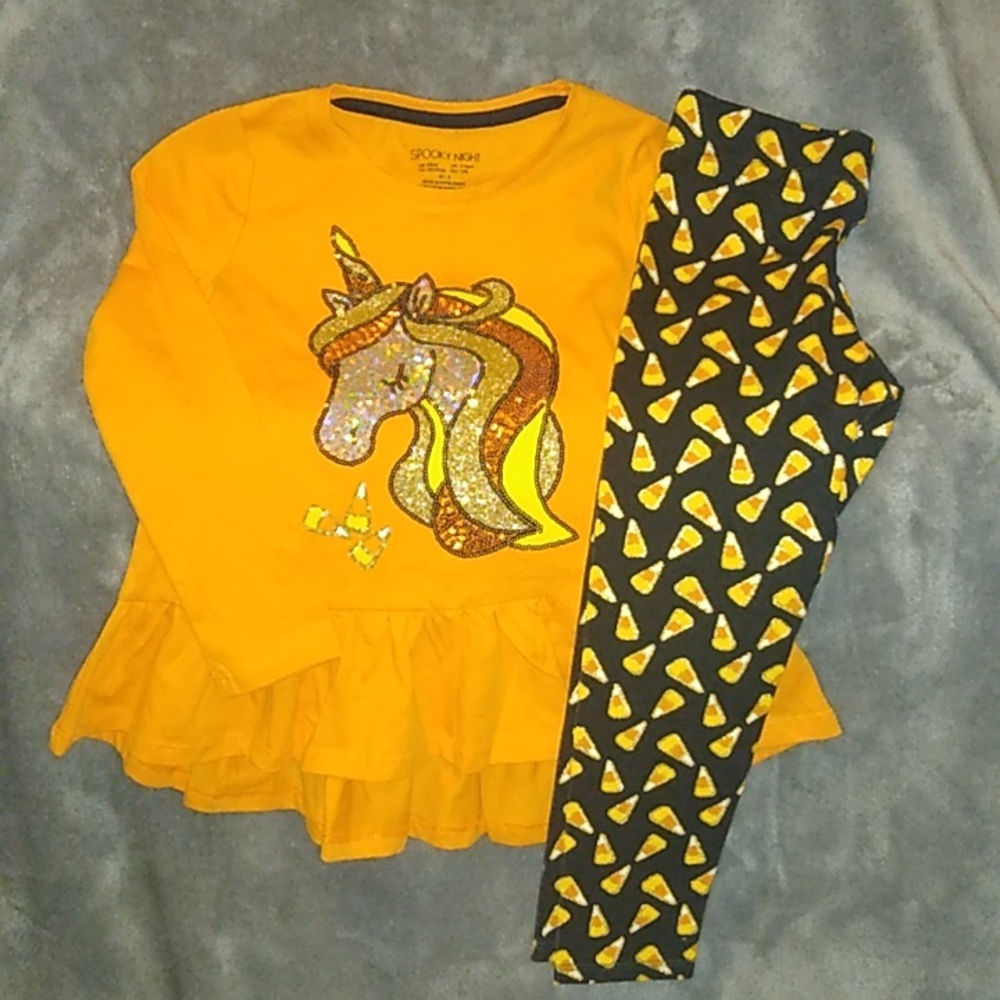 Orange Unicorn & Candy Corn Outfit